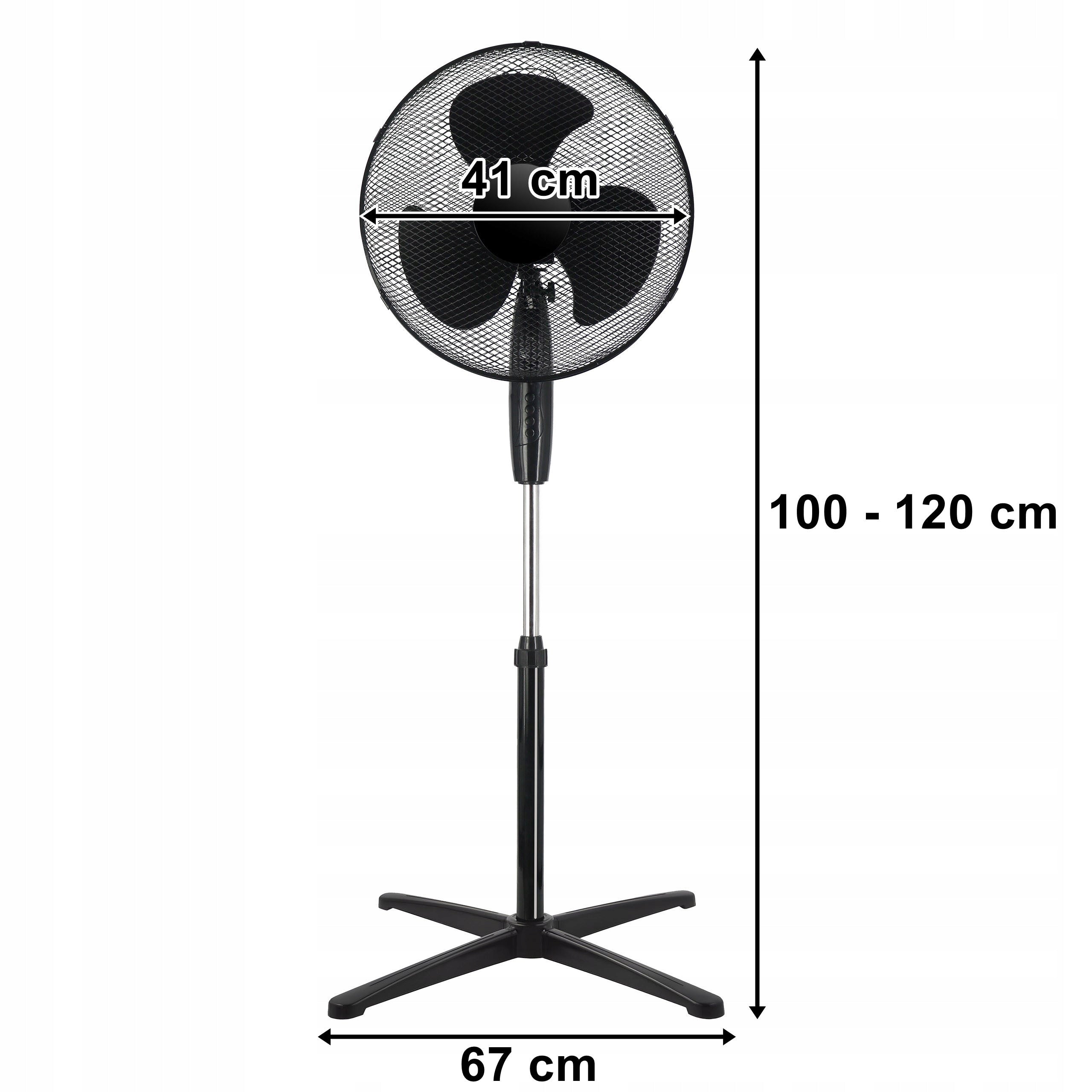 FAN STANDING FLOOR WINDMILL STRONG BLACK QUIET 3 MODES 40W 40 cm Fan type floor