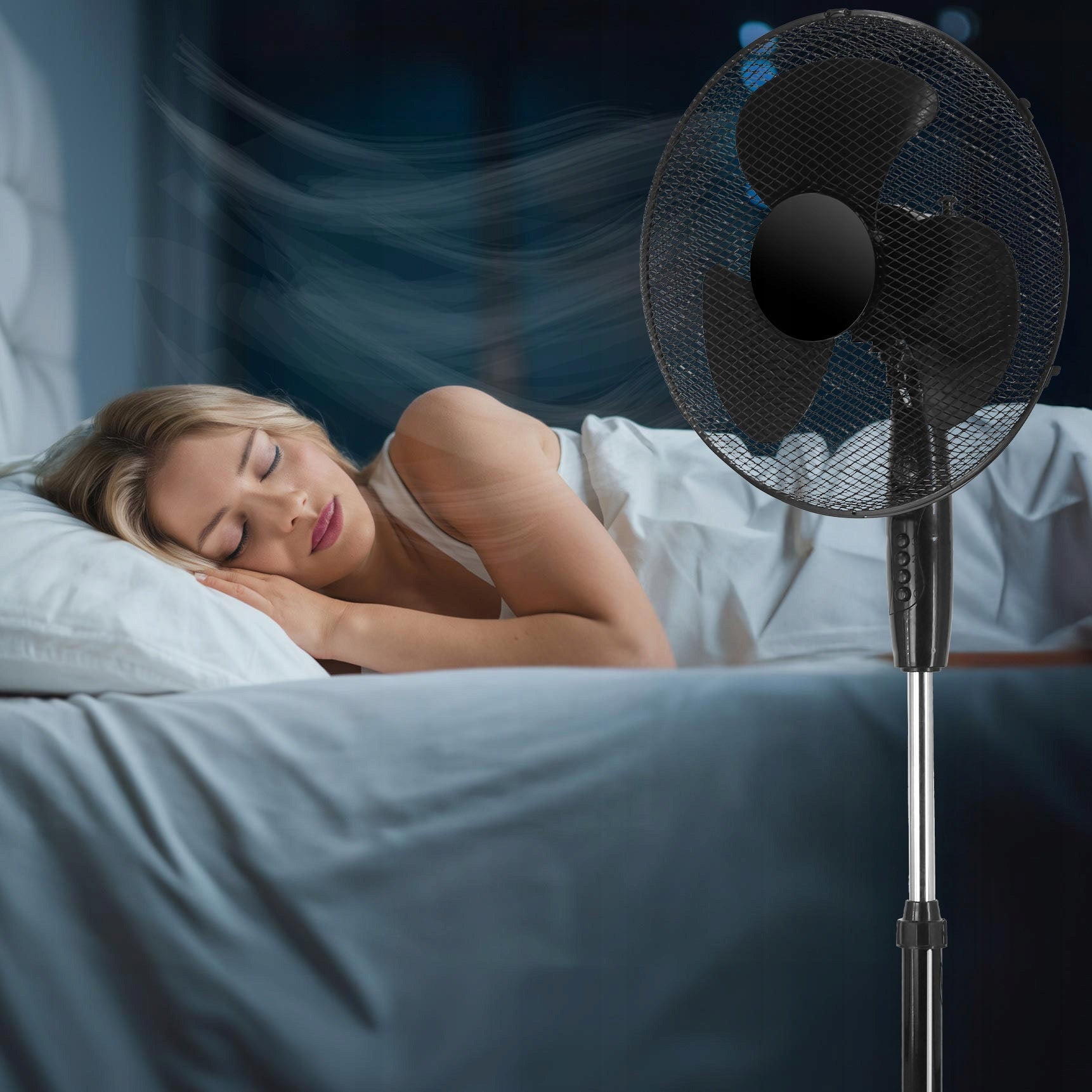 FAN STANDING FLOOR WINDMILL STRONG BLACK QUIET 3 MODES 40W 40 cm Manufacturer code MG3062878