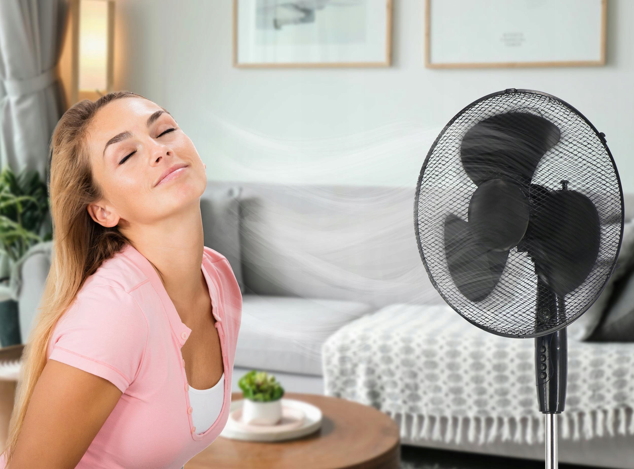 FAN STANDING FLOOR WINDMILL STRONG BLACK QUIET 3 MODES 40W 40 cm Model Koud