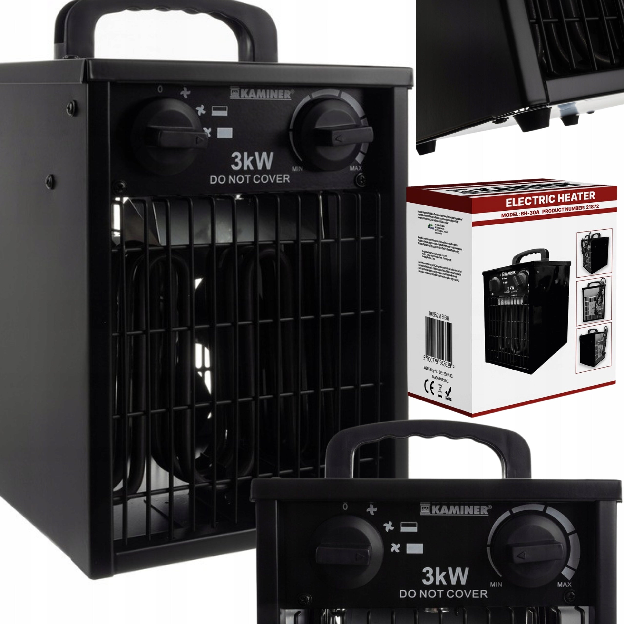 FARELKA ELECTRIC HEATER FAN HEATER THERMOSTAT 3kW 3000W