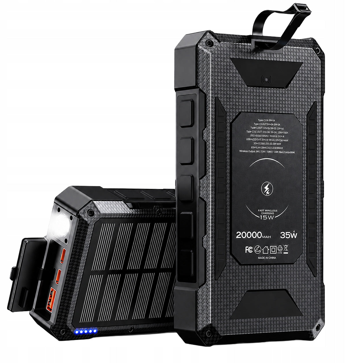 FAST SOLAR POWERBANK POWER TRAVEL BANK FUMO 20000mAh mAh PD USB-C 35W
