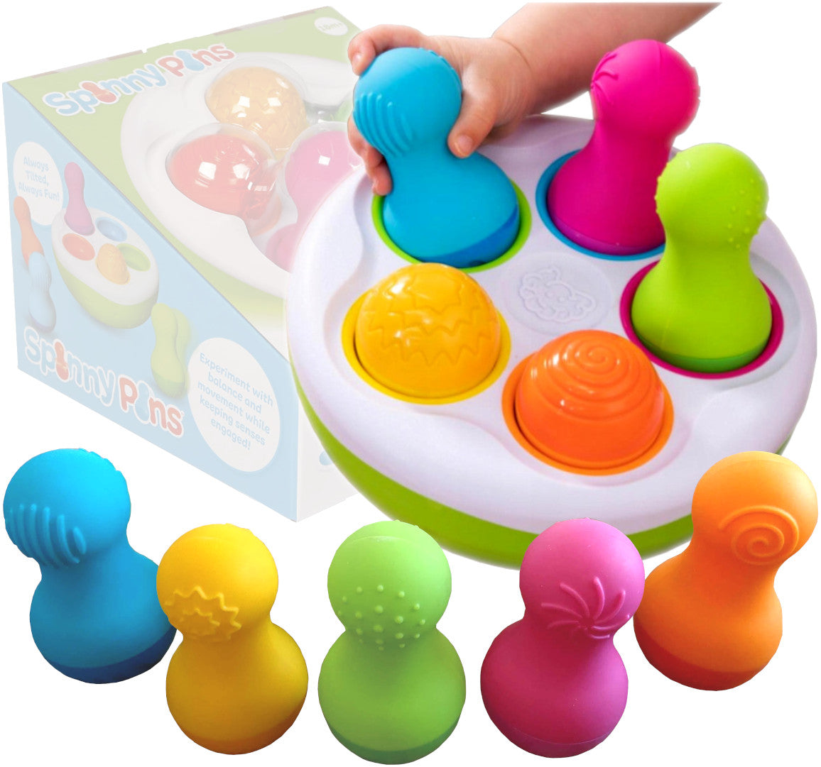 FAT BRAIN SPINNY PINS SORTER Colorful BOWLING WAŃKA RISE FA248-1 Toy