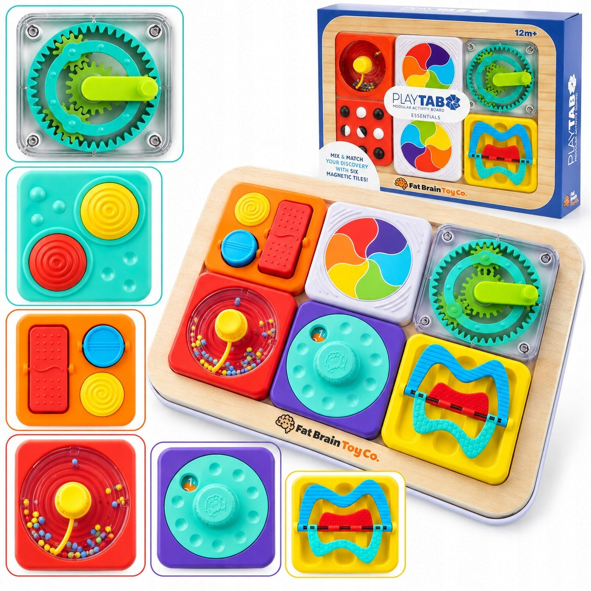 FAT BRAIN TOYS PLAYTAB MODULAR SENSORY ACTIVITY BOARD FOR BABY