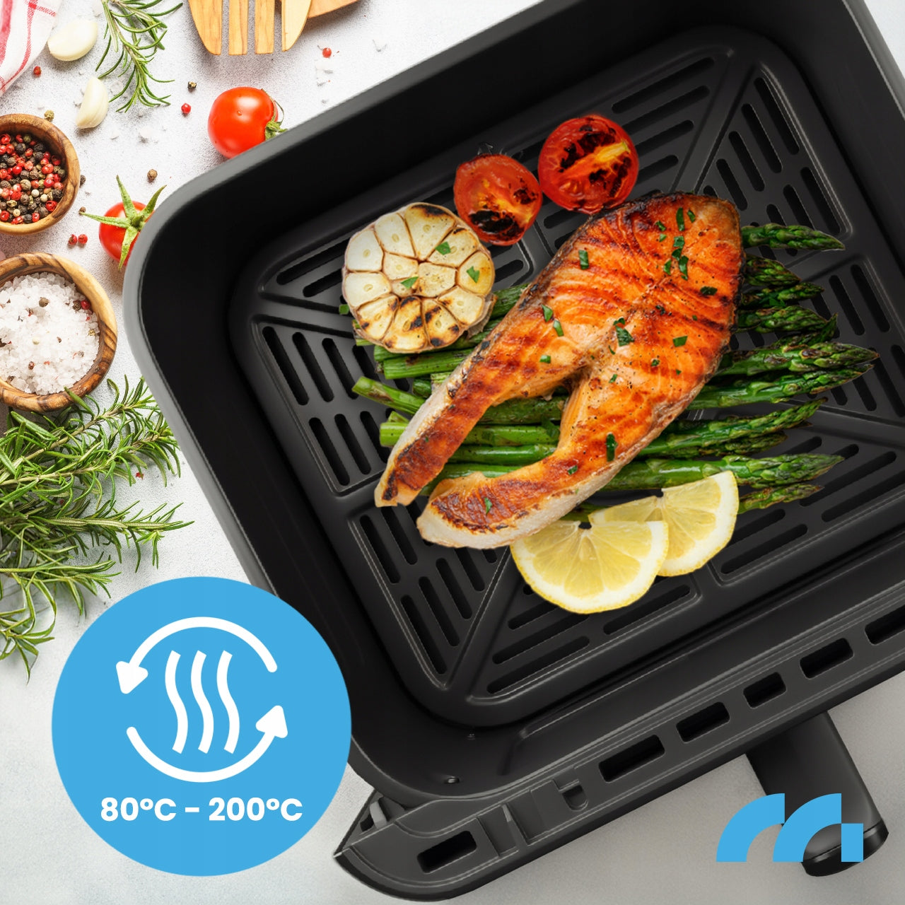 FAT FREE AIR FRYER 10L 2000W AIR FRYER LARGE WINDOW AIR FRYER TRAY Power 2000 W