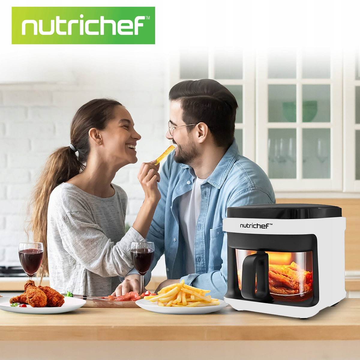 FAT-FREE AIR FRYER 1200W 7 PROGRAMS 5,5L NUTRICHEF Packaging status original
