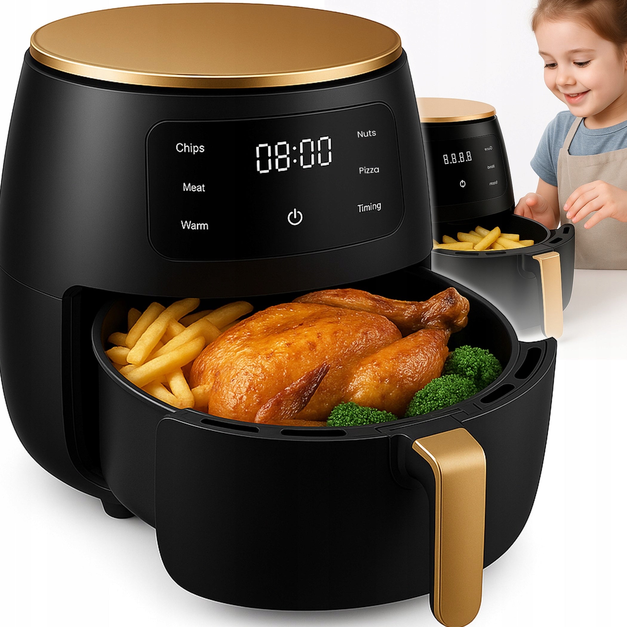 FAT FREE AIR FRYER 2400W STRONG AIR FRYER 6L AIRFRYER OVEN Packaging status original