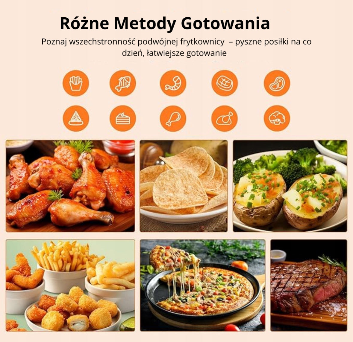 FAT FREE AIR FRYER 8L 2000W DOUBLE BASKET Manufacturer code AIR FRYER FRYTKOWNICA 8L
