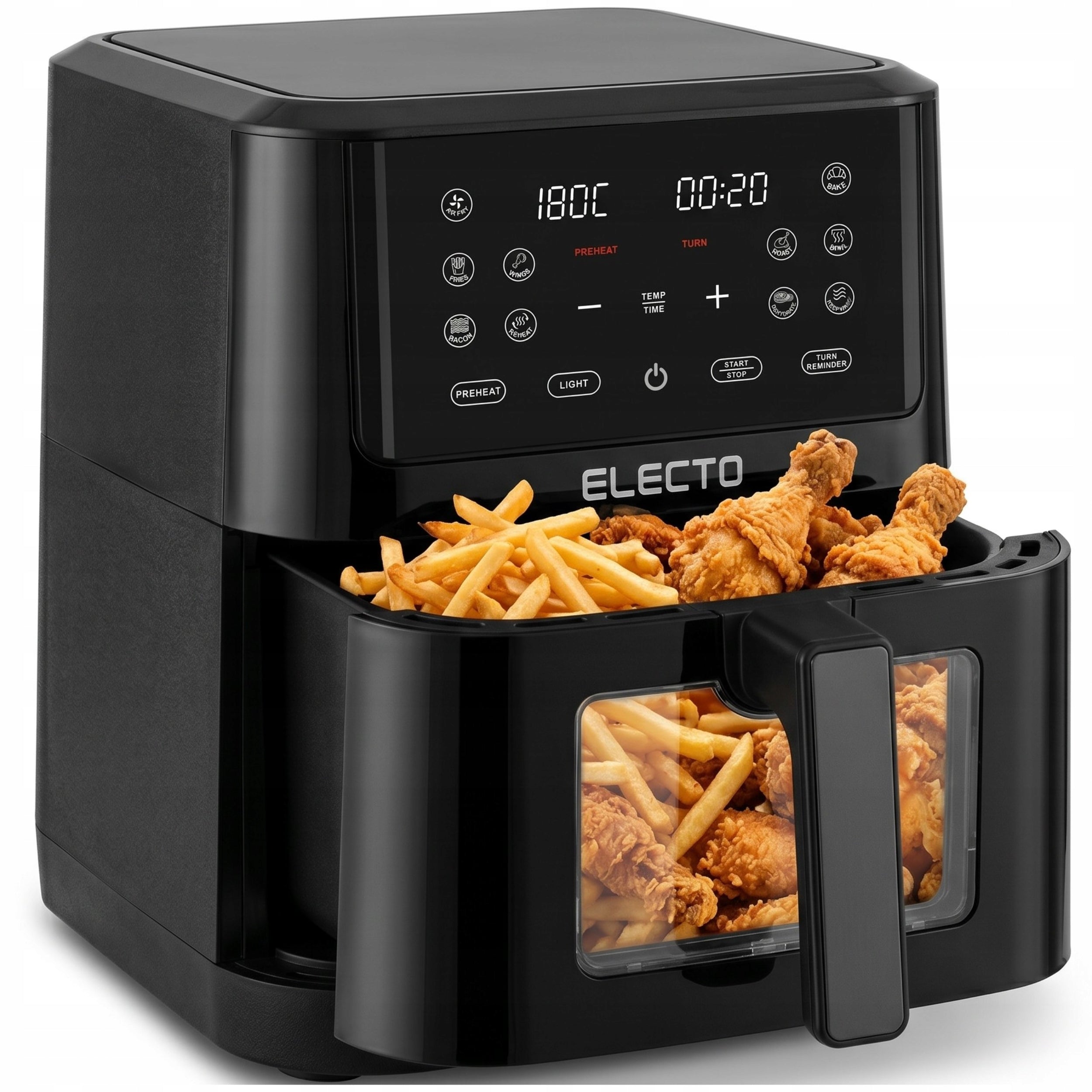 FAT FREE AIR FRYER 8L AIR FRYER 2000W LARGE 12 PROGRAMS