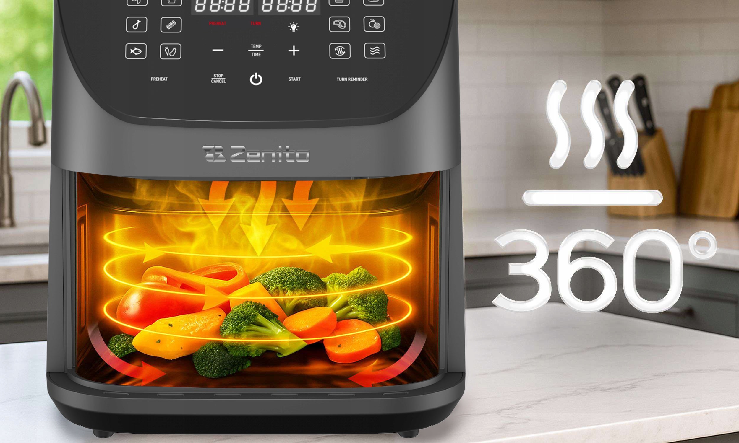 FAT FREE AIR FRYER 8L LARGE 2000W 14 PROGRAMS Model Fry Elite