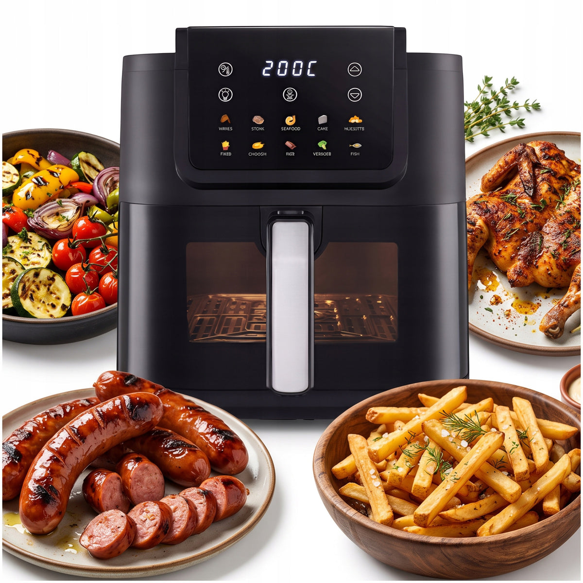 FAT-FREE AIR FRYER AIR BYRGEN FRIDA 8L WINDOW XXL 10 PROGRAMS