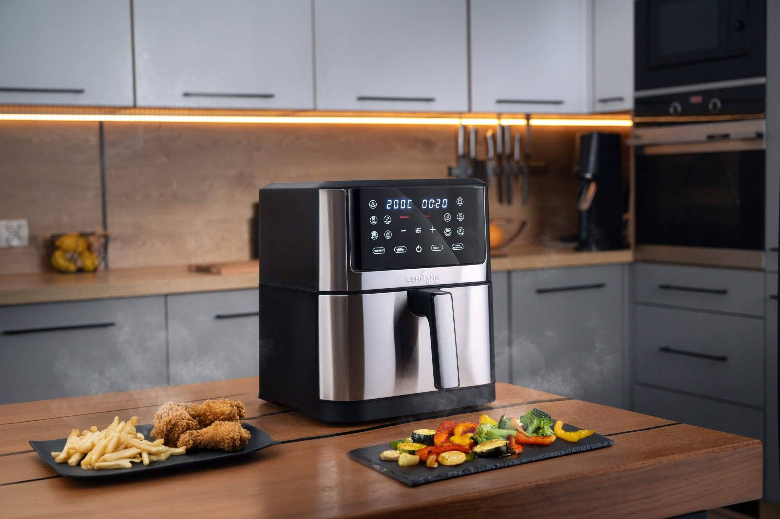 FAT-FREE AIR FRYER AIRFRYER 8l LARGE BOWL 12 LED PROGRAMS Packaging status original