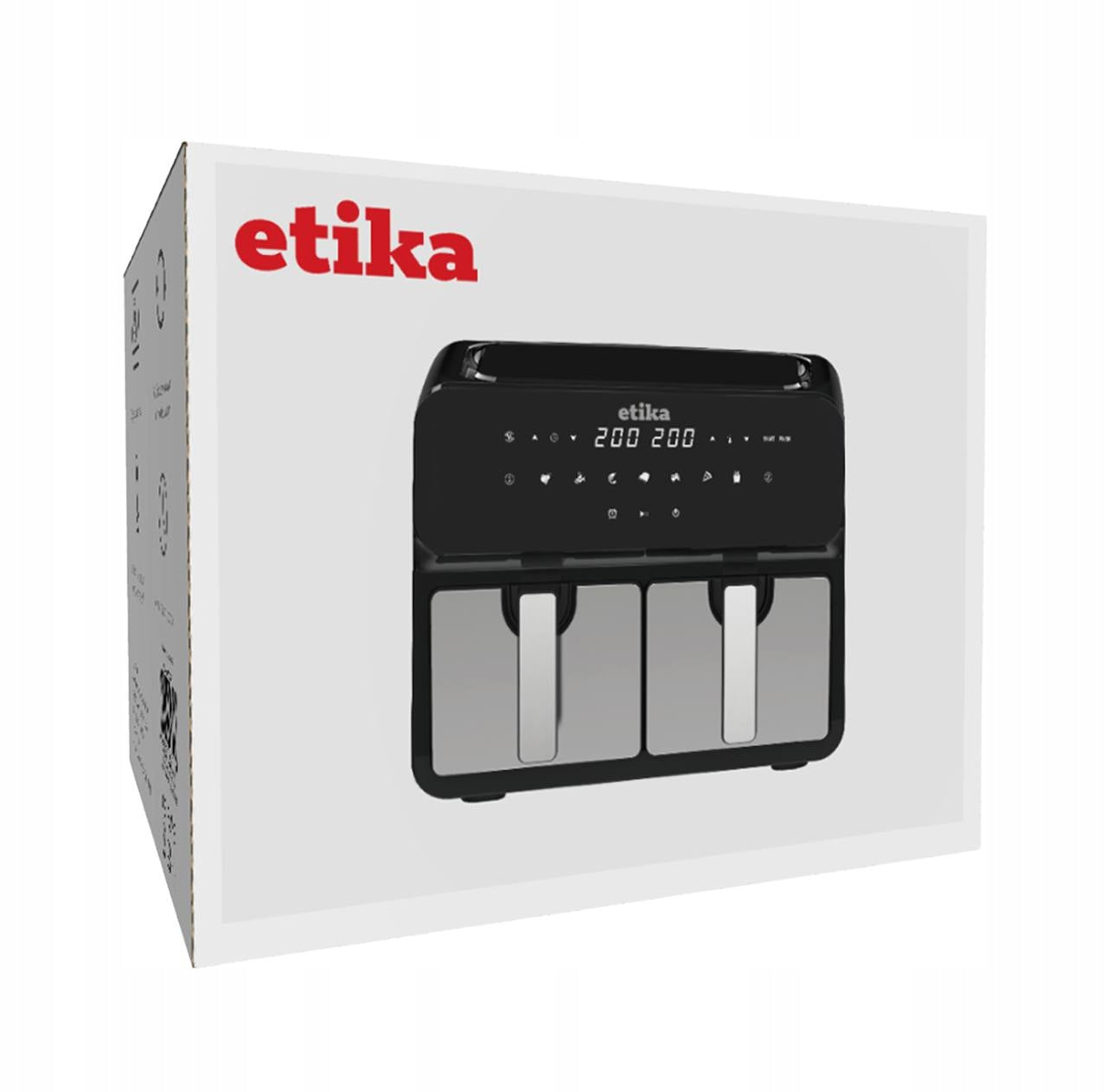 FAT FREE AIR FRYER DOUBLE CHAMBER AIR FRYER 9L 1700W LARGE XL Brand Etika