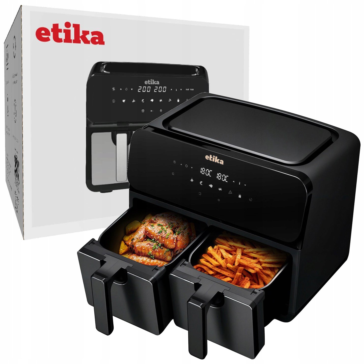 FAT FREE AIR FRYER DOUBLE CHAMBER AIR FRYER 9L 1700W LARGE XL