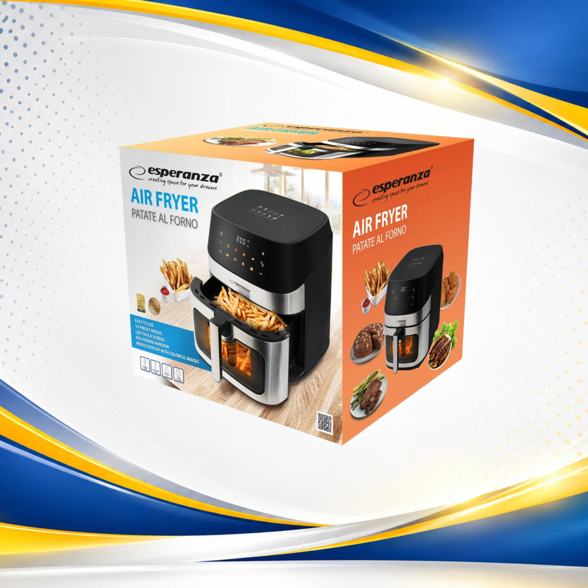 FAT FREE AIR FRYER Esperanza Patate Al Forno 8L 1600W Brand Esperanza