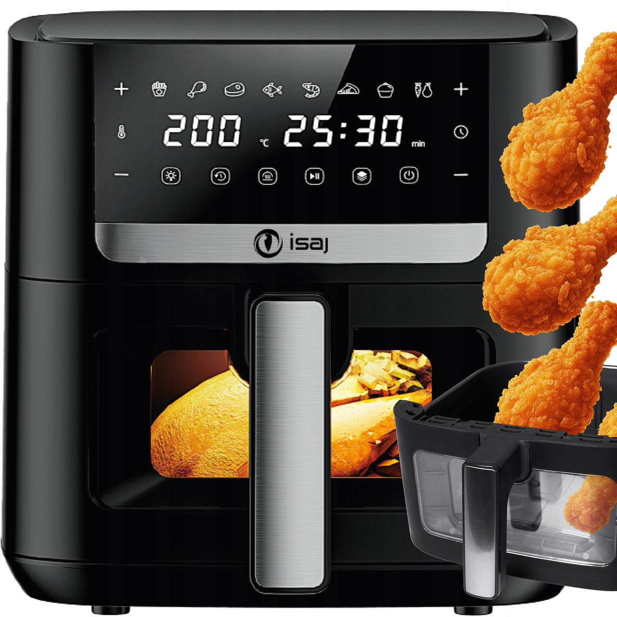 FAT-FREE AIR FRYER ISAJ AR2 AIRFRYER 8L XL 1800W
