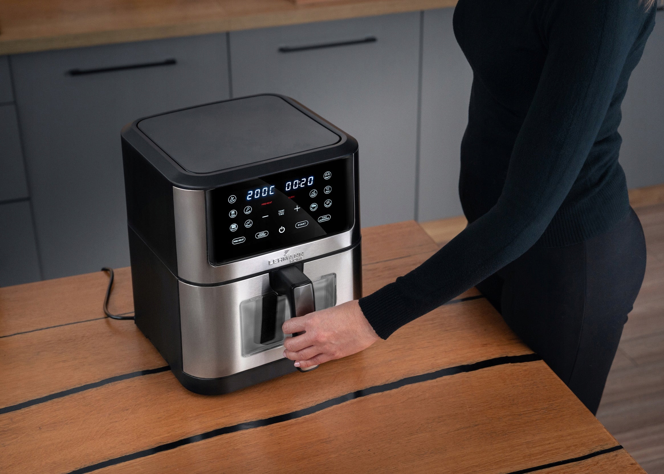 FAT FREE AIR FRYER LARGE 12 PROGRAMS 8l 1800W Brand Lehmann