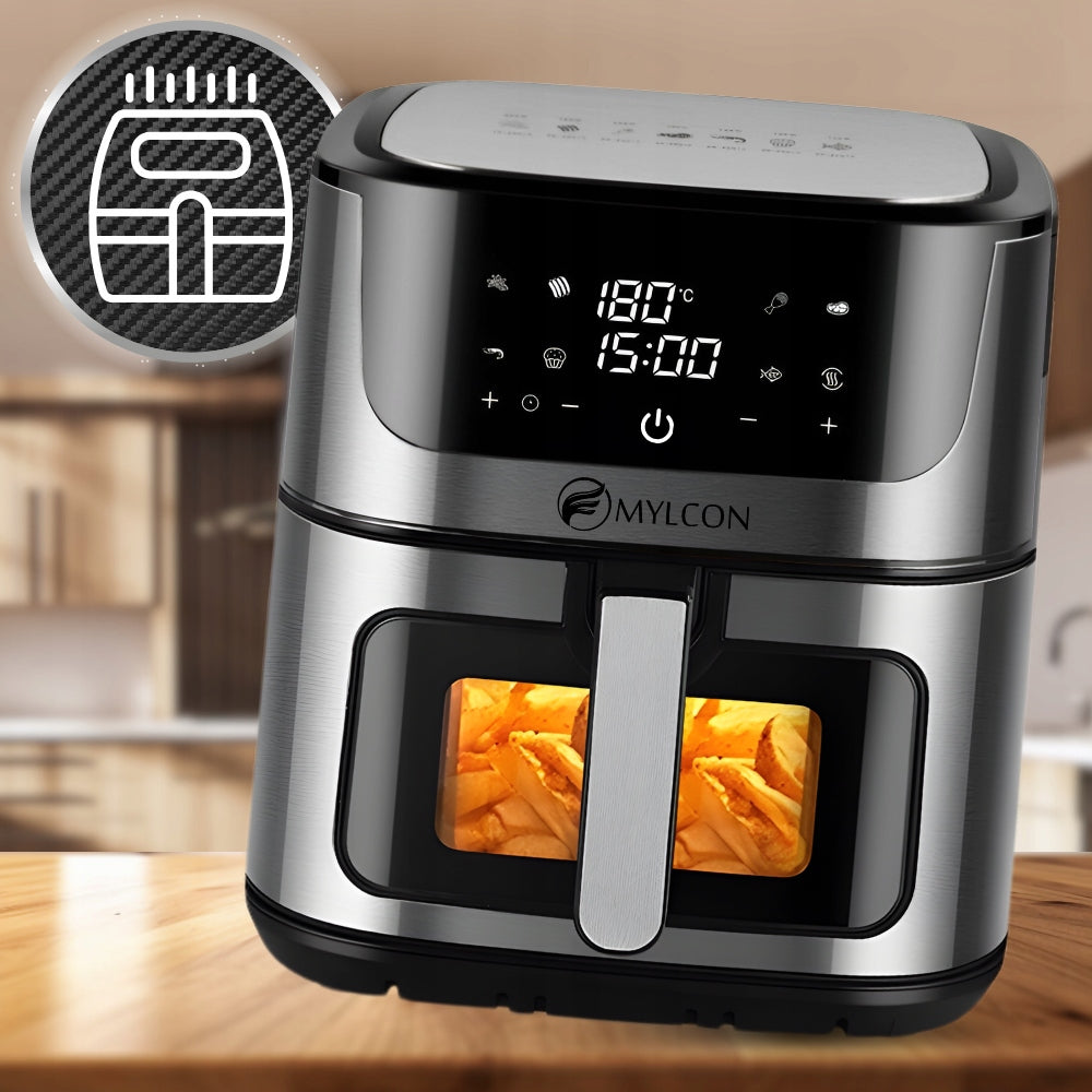 FAT-FREE AIR FRYER LARGE 8L LARGE BOWL XXL STRONG Packaging status original