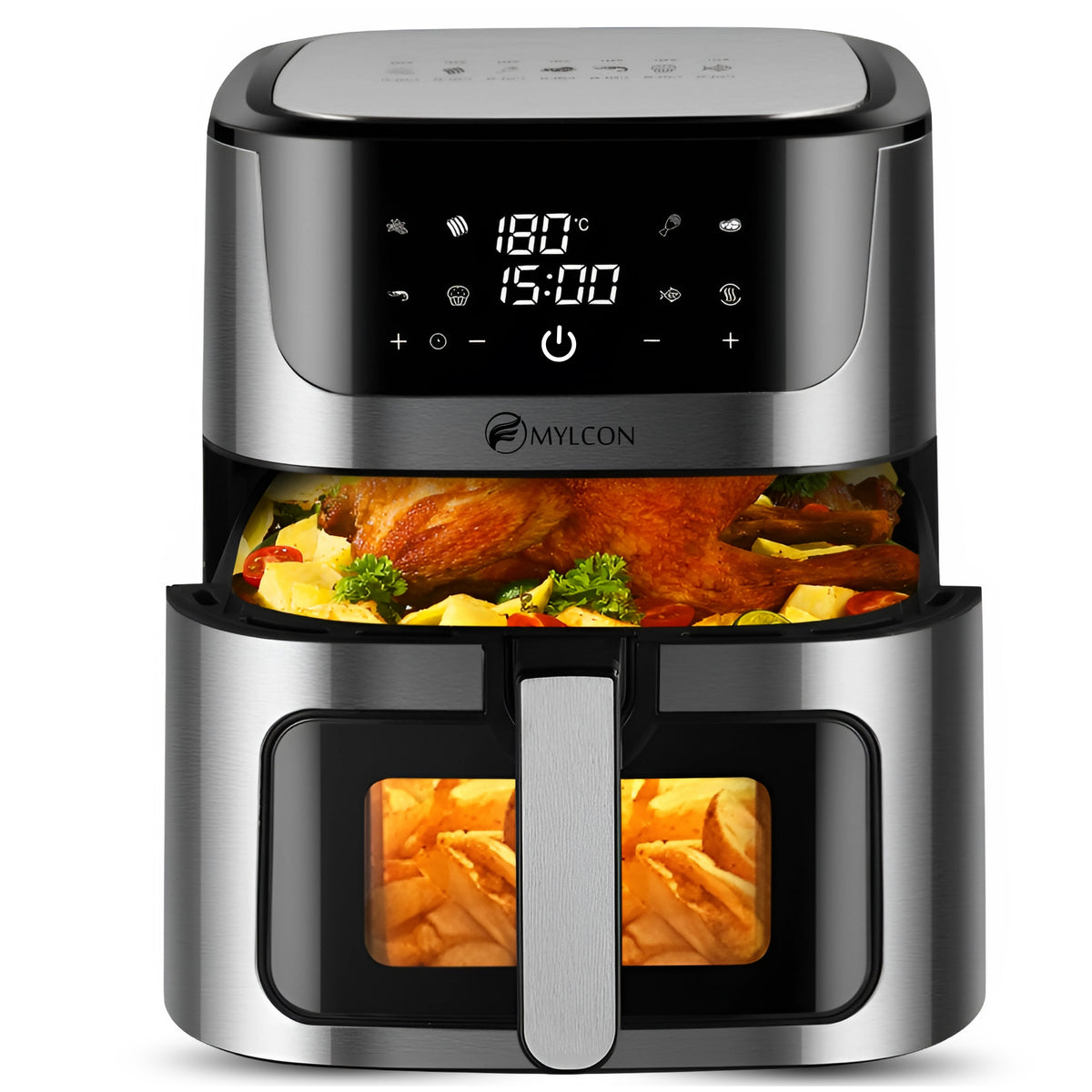 FAT-FREE AIR FRYER LARGE 8L LARGE BOWL XXL STRONG
