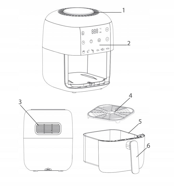 FAT FREE AIR FRYER POWERFUL 1200W 6 PROGRAMS TIMER THERMOSTAT Brand no brand