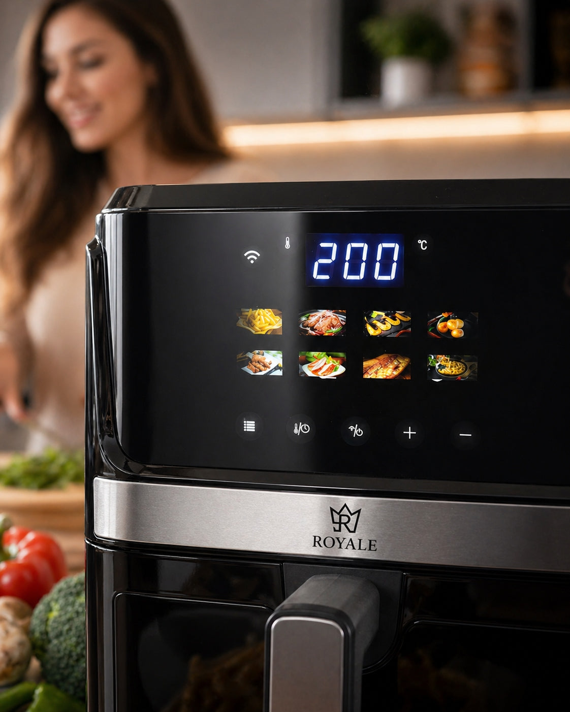 FAT-FREE AIR FRYER ROYALE SMART 2 AIR FRYER 8l TUYA WiFi Bowl volume 8 l