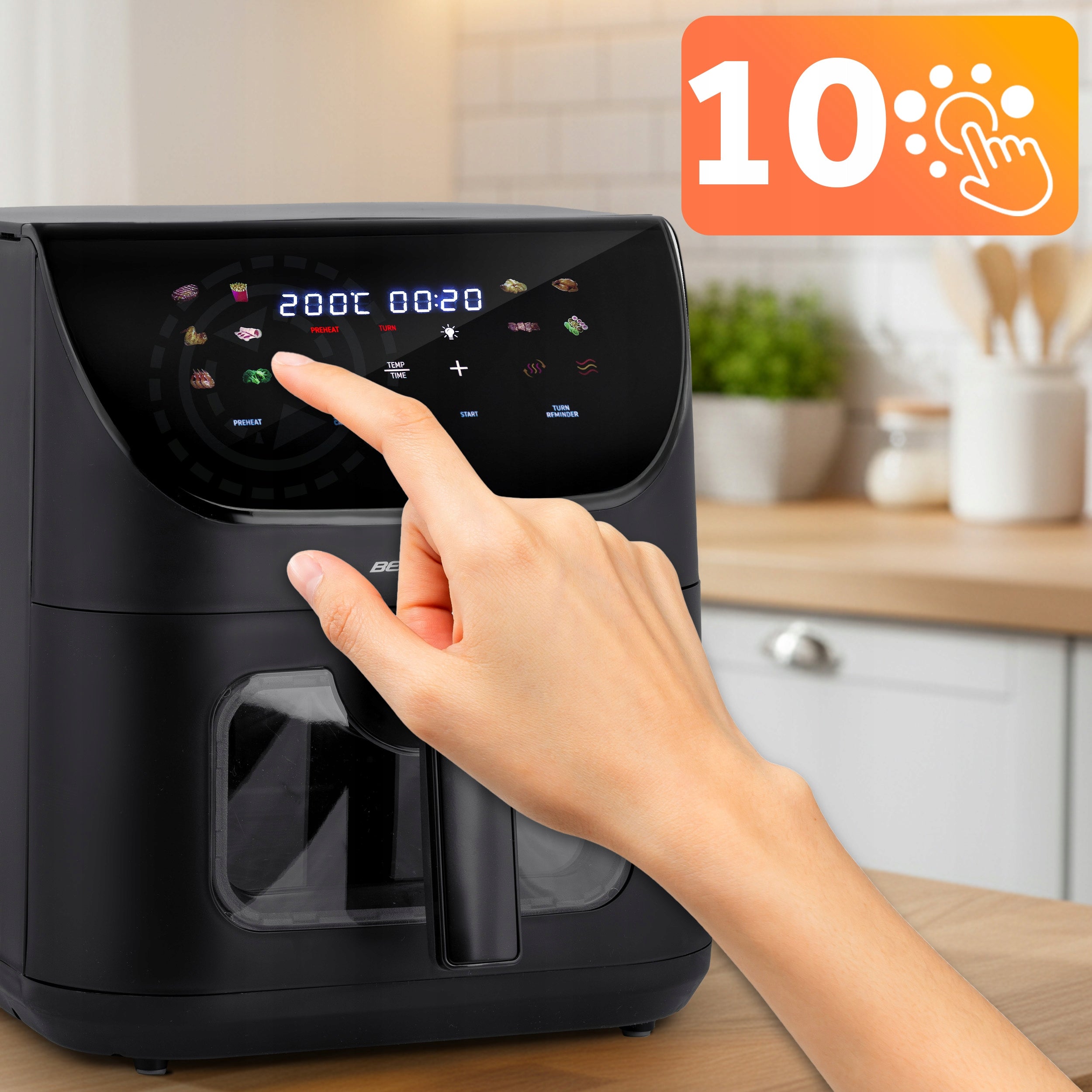 FAT FREE AIR FRYER XL AIR FRYER LARGE AIR FRYER 8L BERDSEN 1700W Power 1700 W
