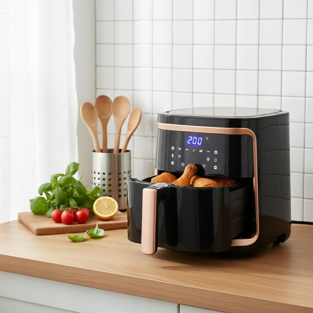 FAT FREE AIR FRYER XXL AIR FRYER 7L AIR FRYER 1900W LCD BASKET BLACK Brand Aigostar
