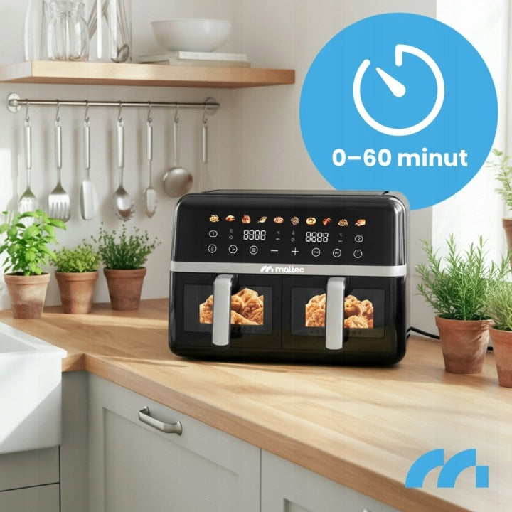 FAT FREE FRYER 10L AIR FRYER TWO CHAMBER FRYER 2800W TRAYS Manufacturer code Frytkownica Beztłuszczowa 10L 113675