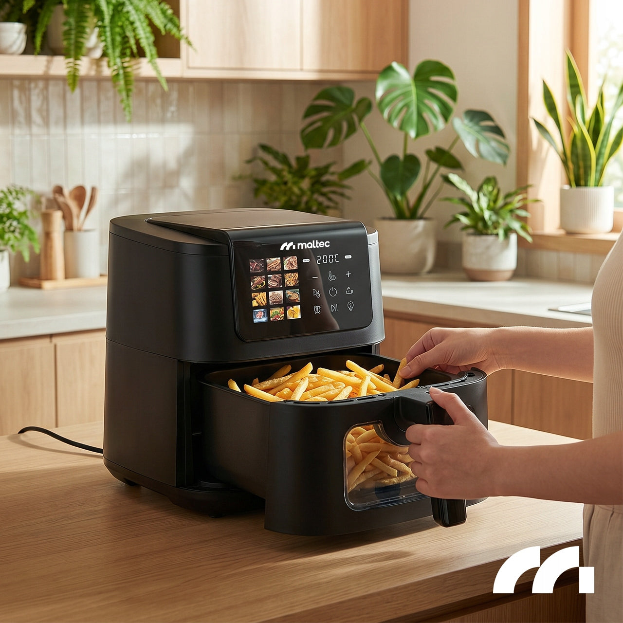 FAT FREE FRYER 8L 2000W AIR FRYER LARGE WINDOW AIR FRYER TRAY Packaging status original