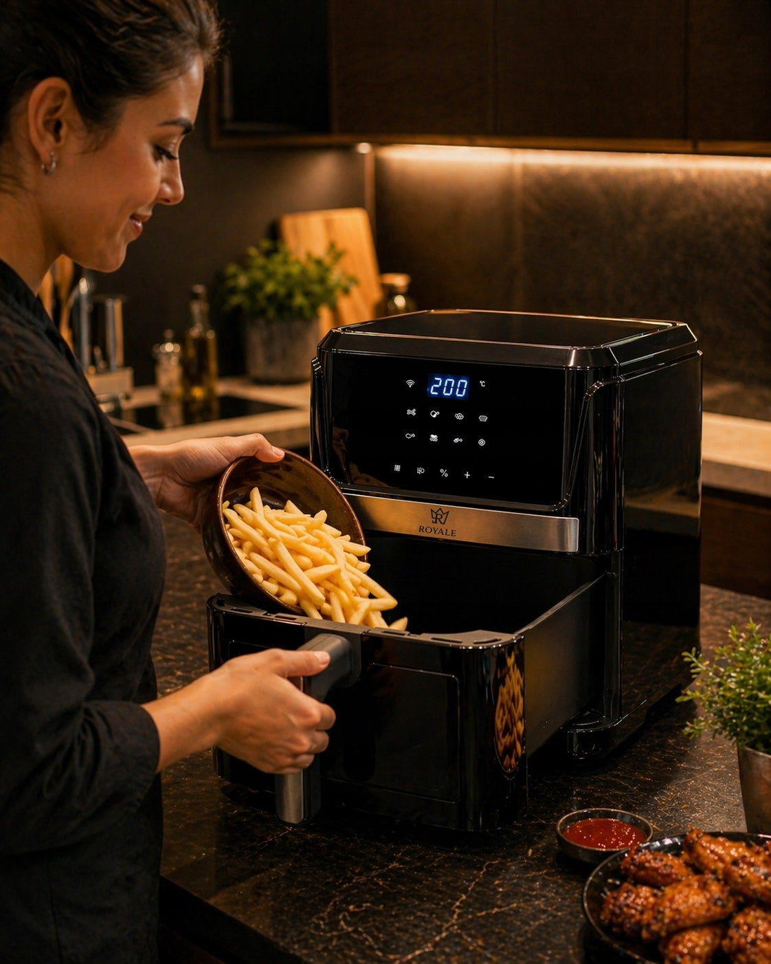 FAT-FREE FRYER ROYALE SMART 1 AIR FRYER 8l TUYA WiFi Model ROYALE EASY CRISP SMART 1