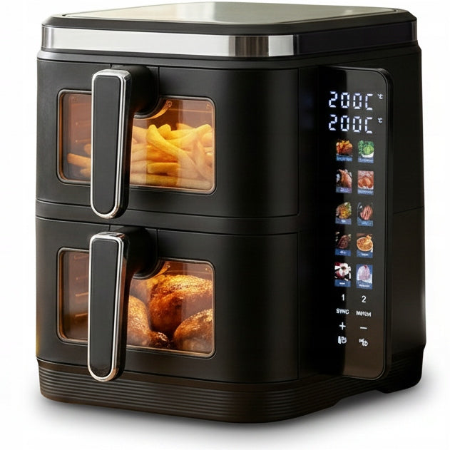 FAT-FREE TWO-CHAMBER AIR FRYER 11L2800W AIRDWELLER AIR FRYER BLACK