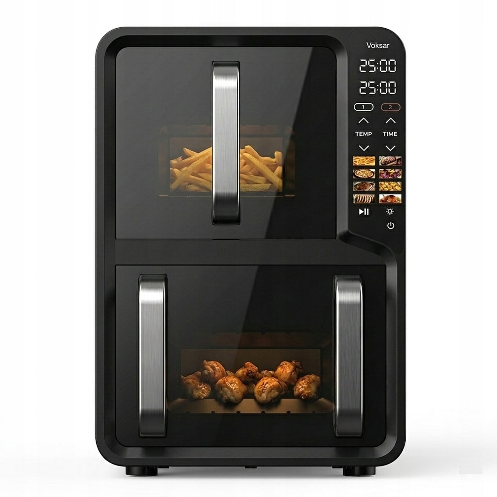 FAT-FREE TWO-CHAMBER VERTICAL AIR FRYER VOKSAR R11 AIR FRYER 13L XXL