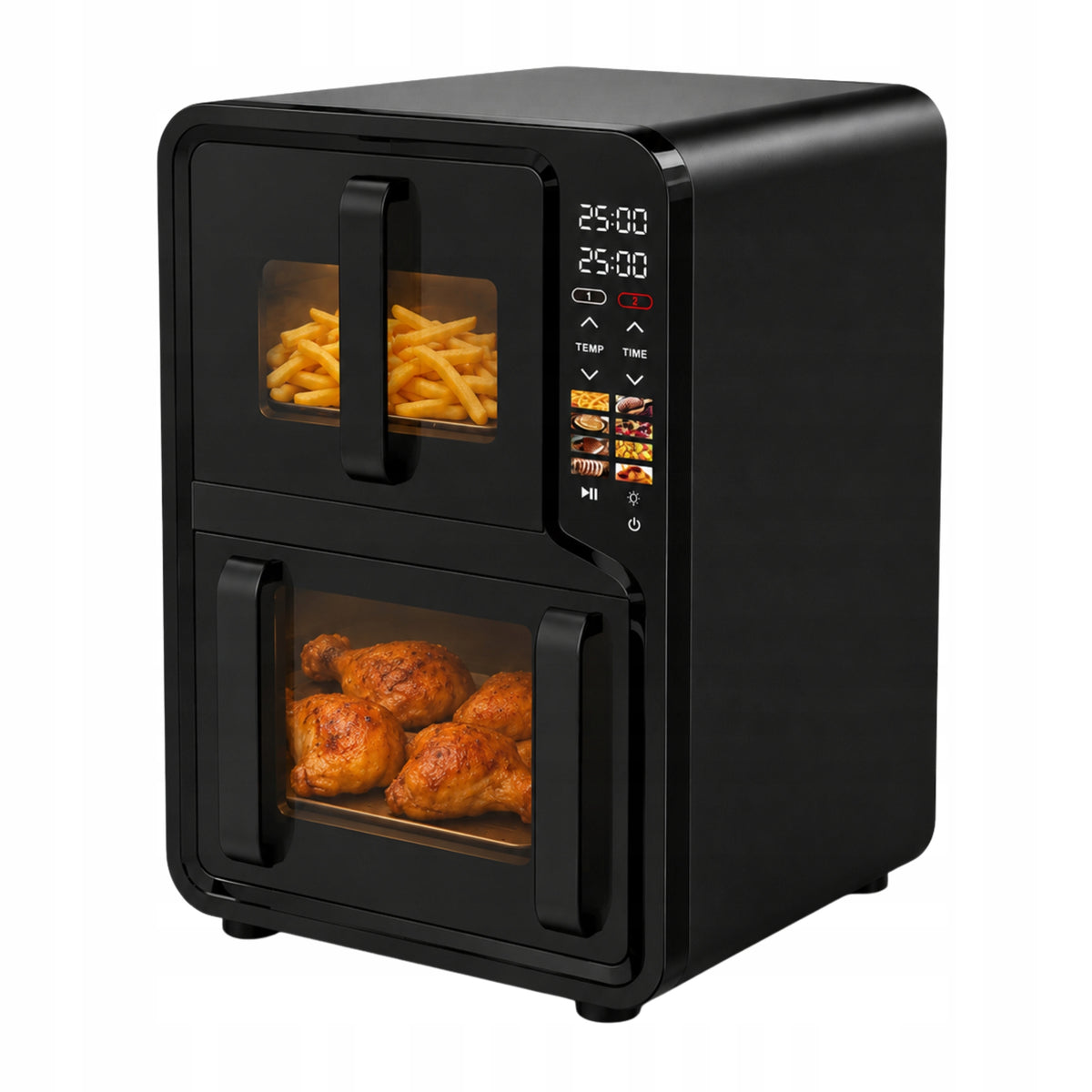 FAT FREE VERTICAL TWO CHAMBER AIR FRYER 12L 2800W Packaging status original
