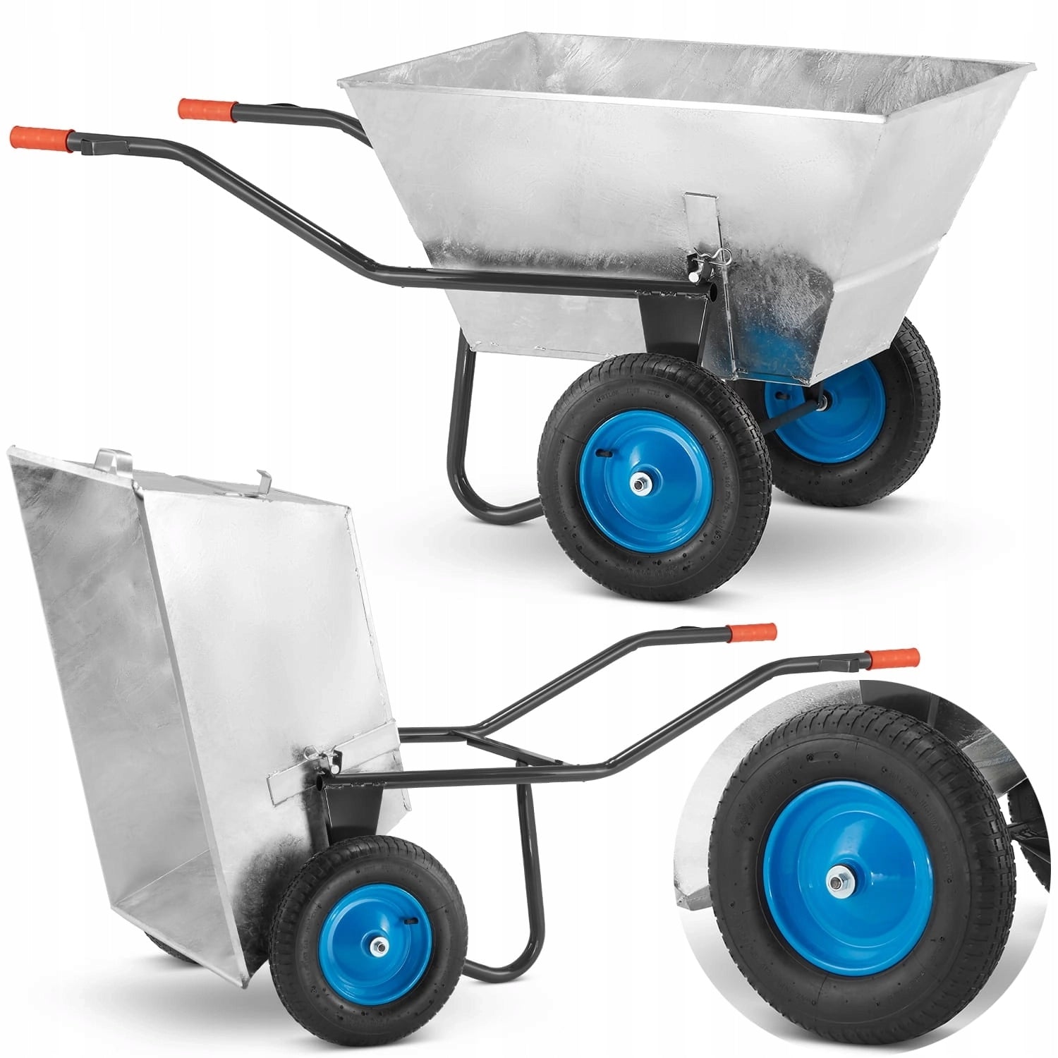 FEED TROLLEY CRADLE JAPANESE GALVANIZED WHEELBARROW HIGHER 250 L / 420 kg
