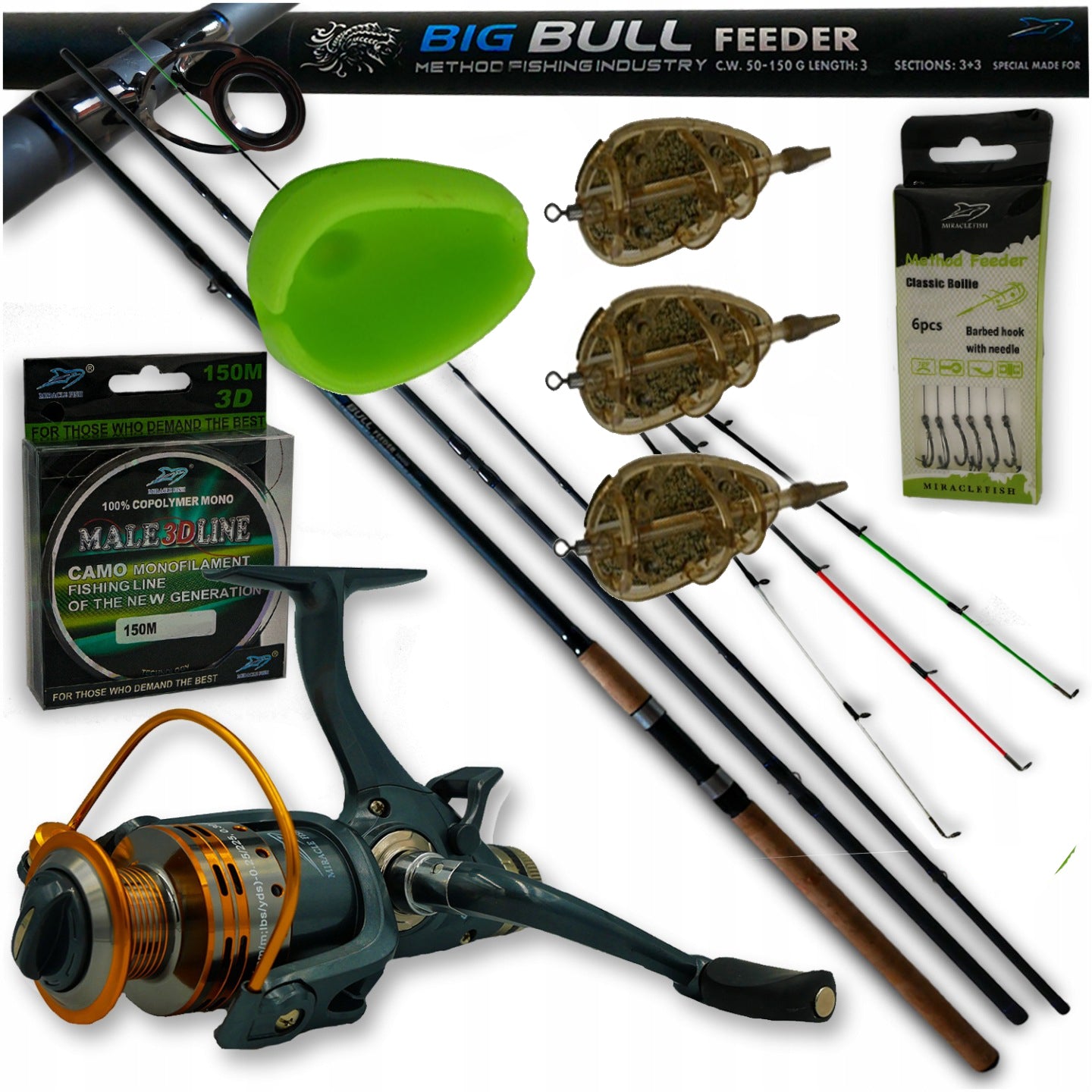 FEEDER SET METHOD FEEDER ROD 3,0 REEL BASKETS RIGS LINE CM