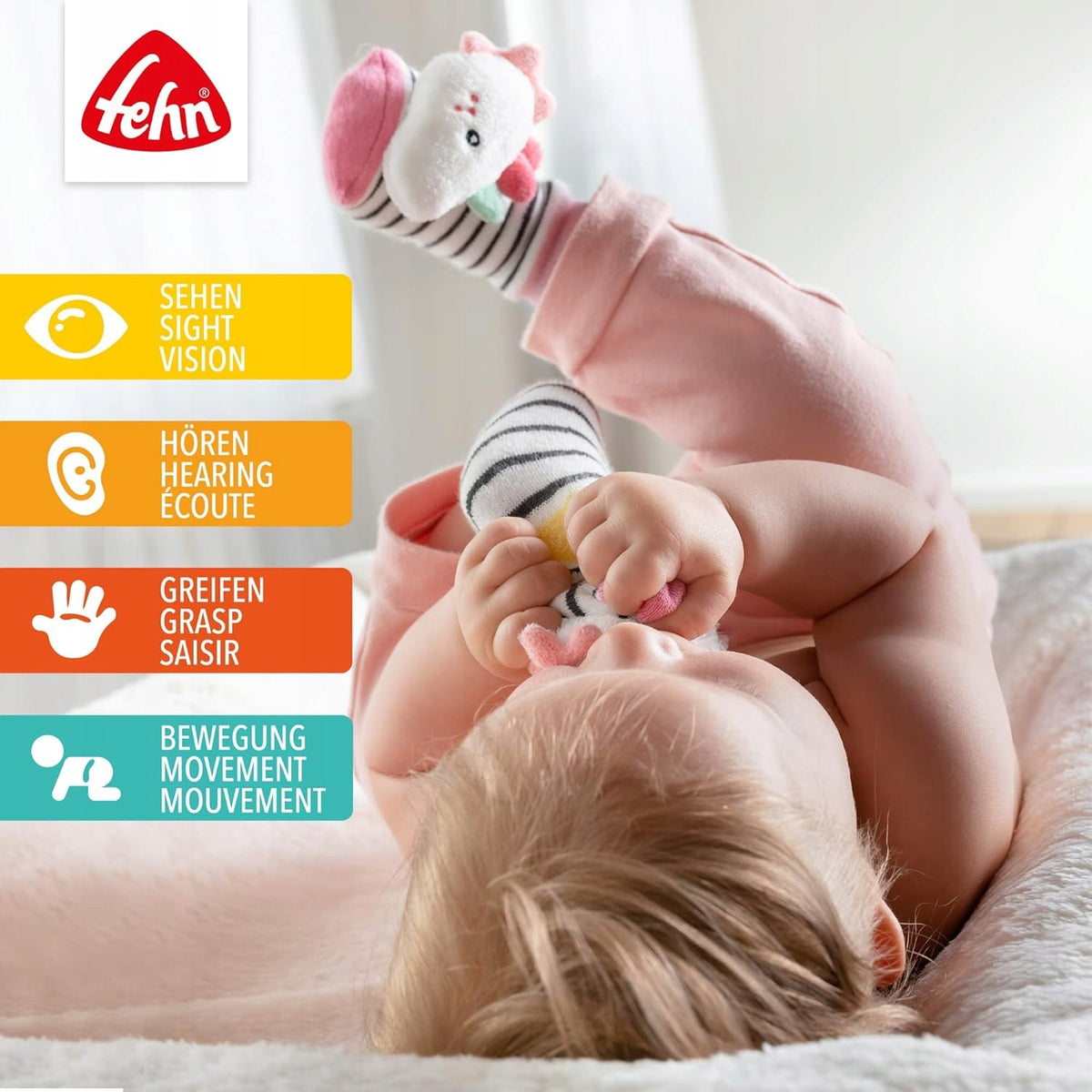 FEHN Aiko&Yuki Ratchet Baby Socks 0-12 msc Brand BabyFehn