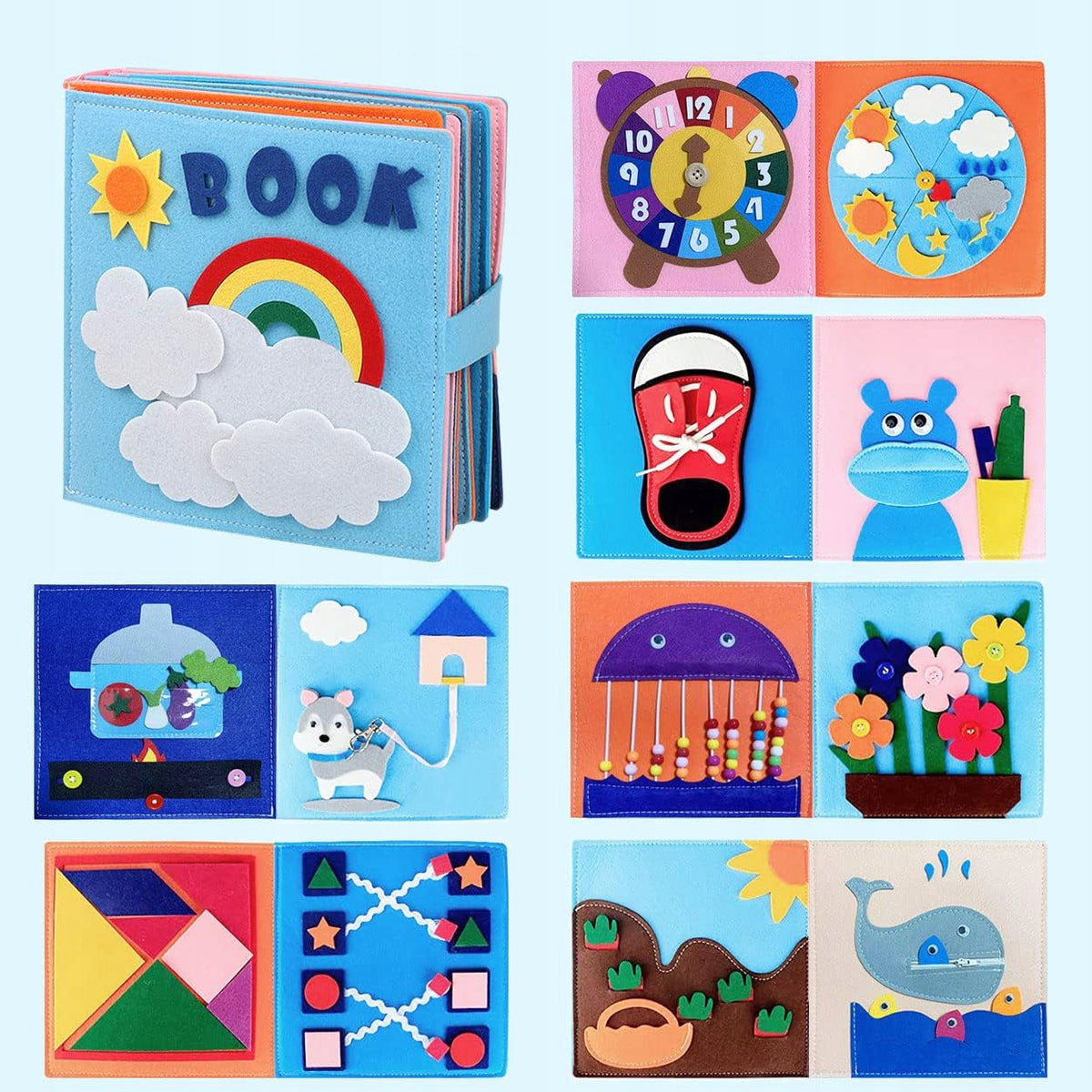 FELT BOOK SENSORY BOOK MONTESSORI 3D Manufacturer code 95741187