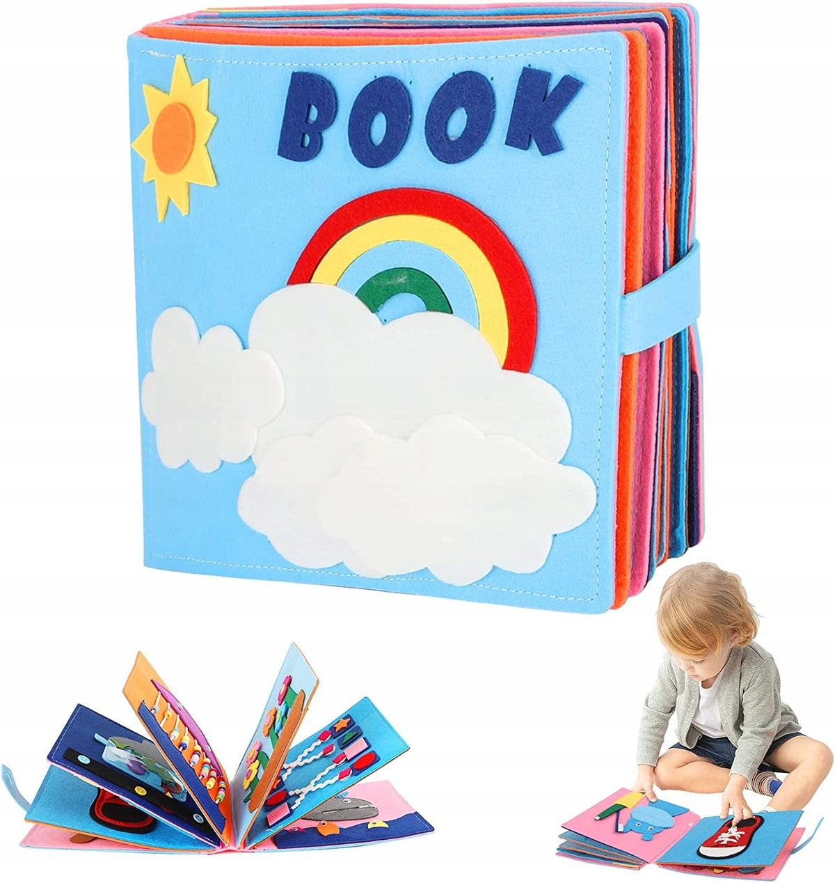 FELT BOOK SENSORY BOOK MONTESSORI 3D
