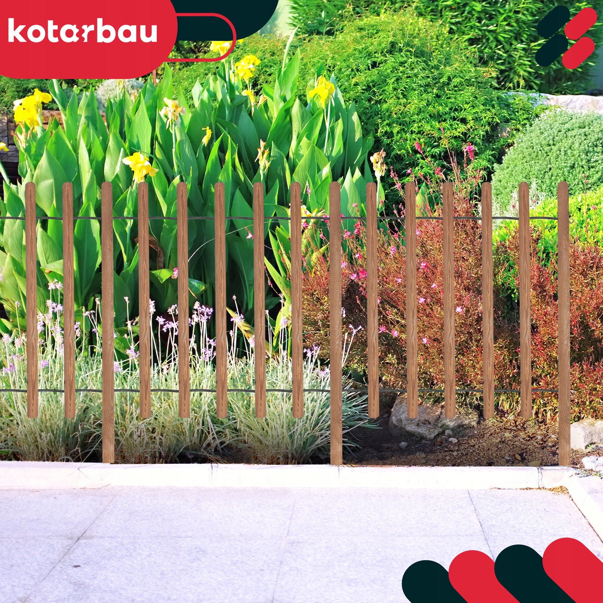 FENCE GARDEN FENCE LAWN WOODEN HAMMERED PALISADE EDGING 230 BRONZE Manufacturer code R301