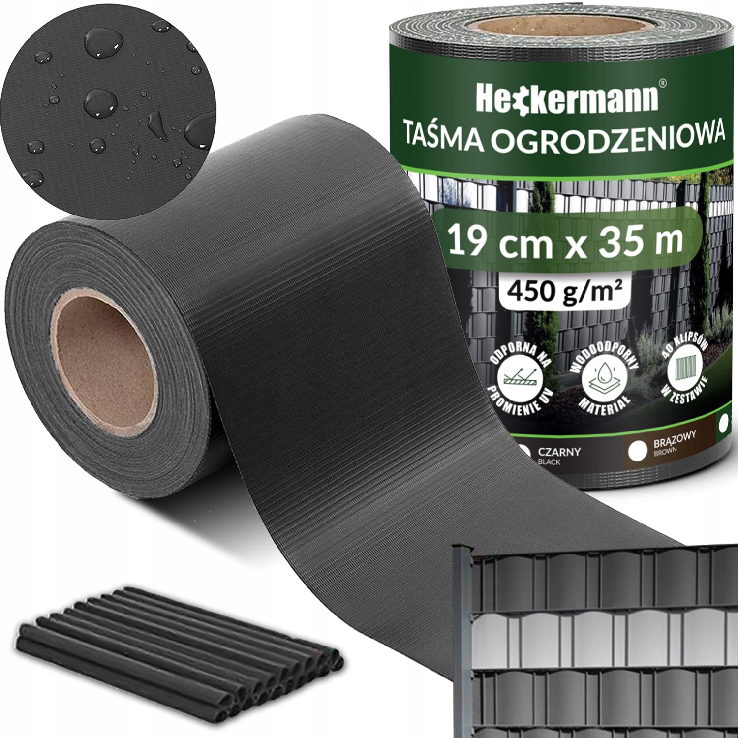 FENCE TAPE FENCE COVER PANEL FENCE ANTHRACITE UV 19 x 35m