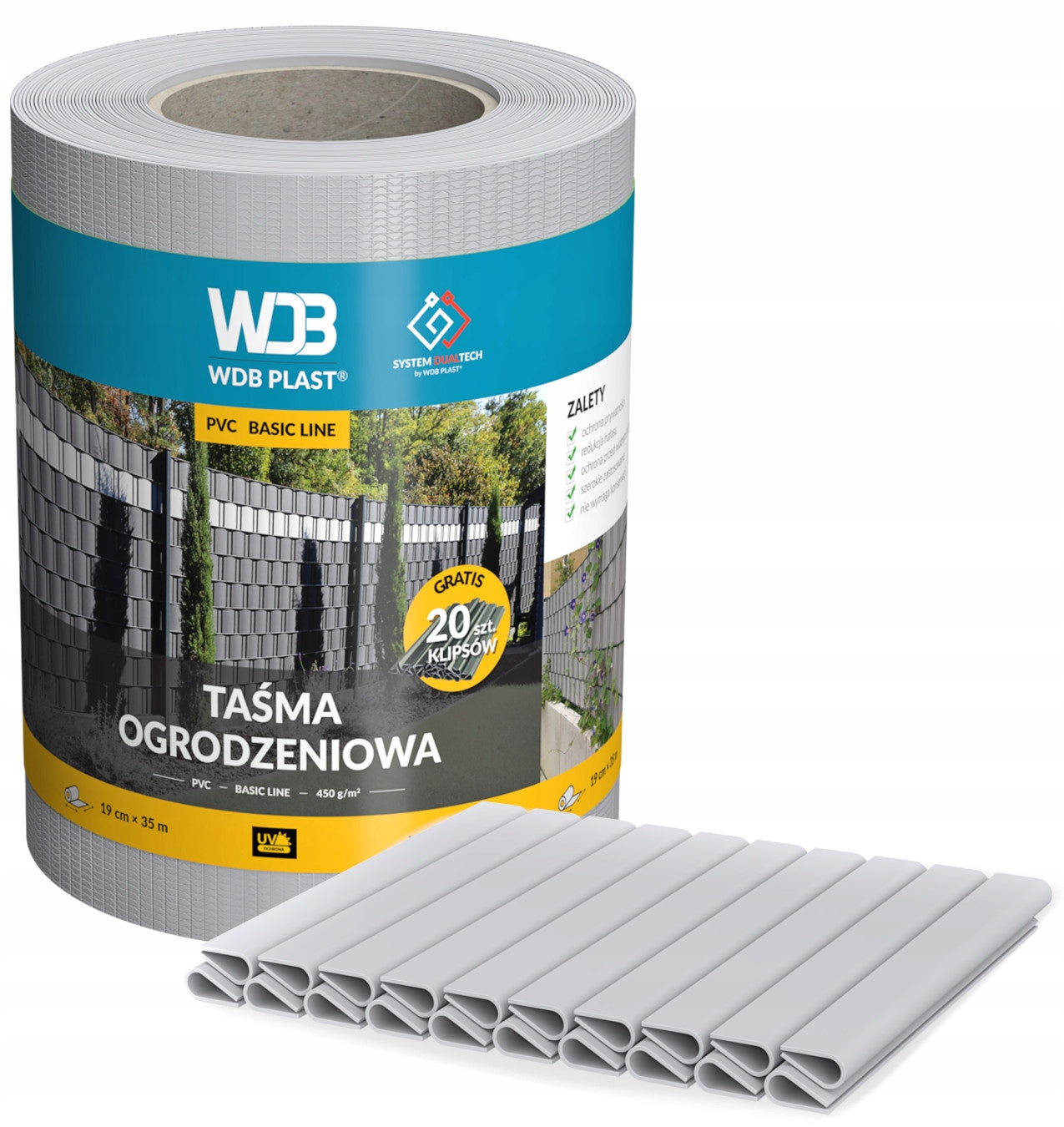 FENCE TAPE GREY 19 cm x 35 m FENCE COVER UV PANEL FENCE Manufacturer code 62.050.7040