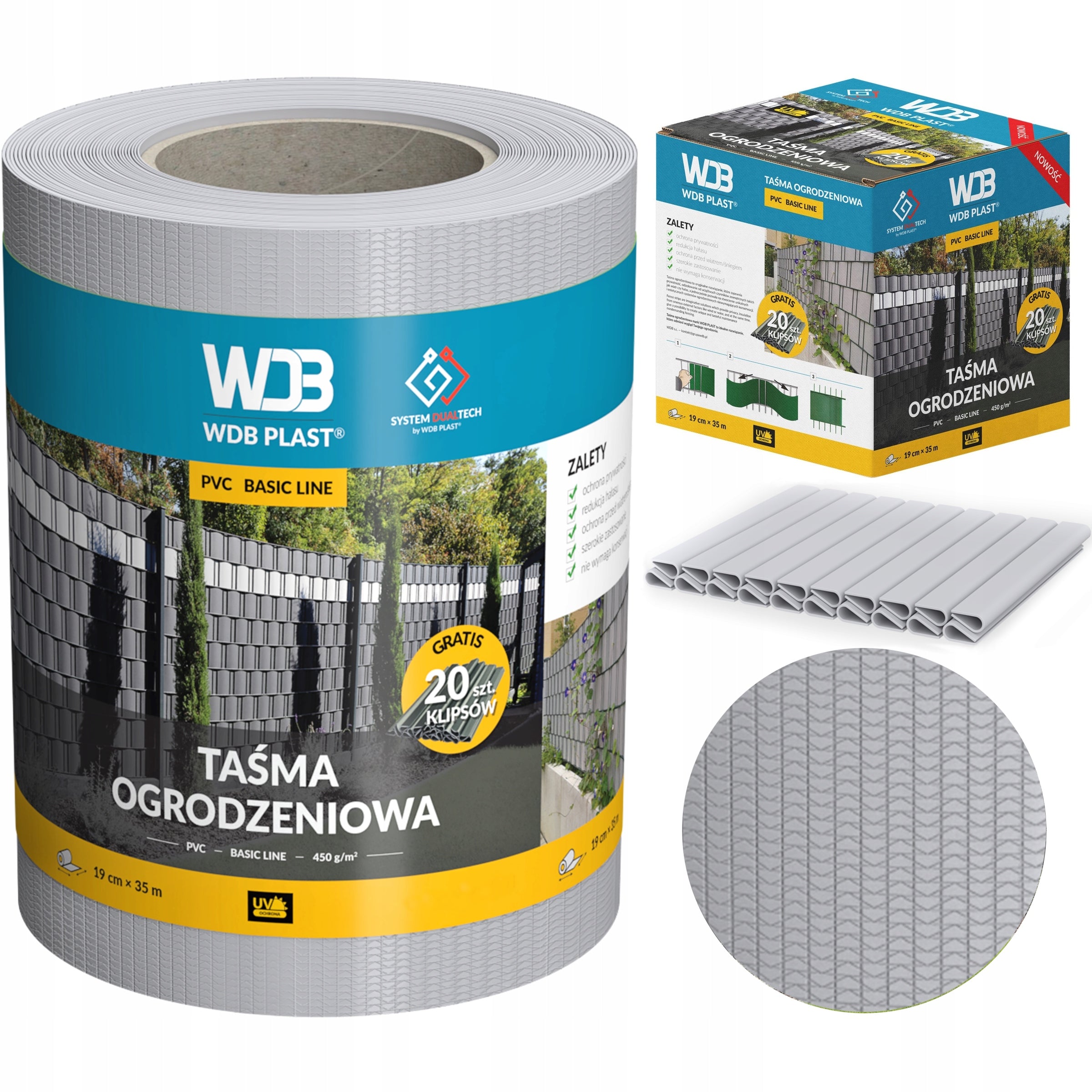 FENCE TAPE GREY 19 cm x 35 m FENCE COVER UV PANEL FENCE