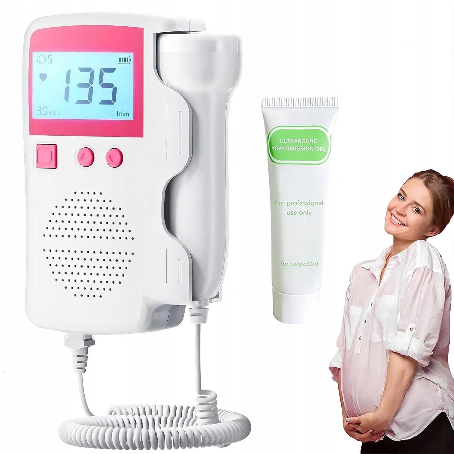 FETAL DOPPLER FOR HEART RATE DETECTION BABY HEART RATE MONITOR PREGNANCY