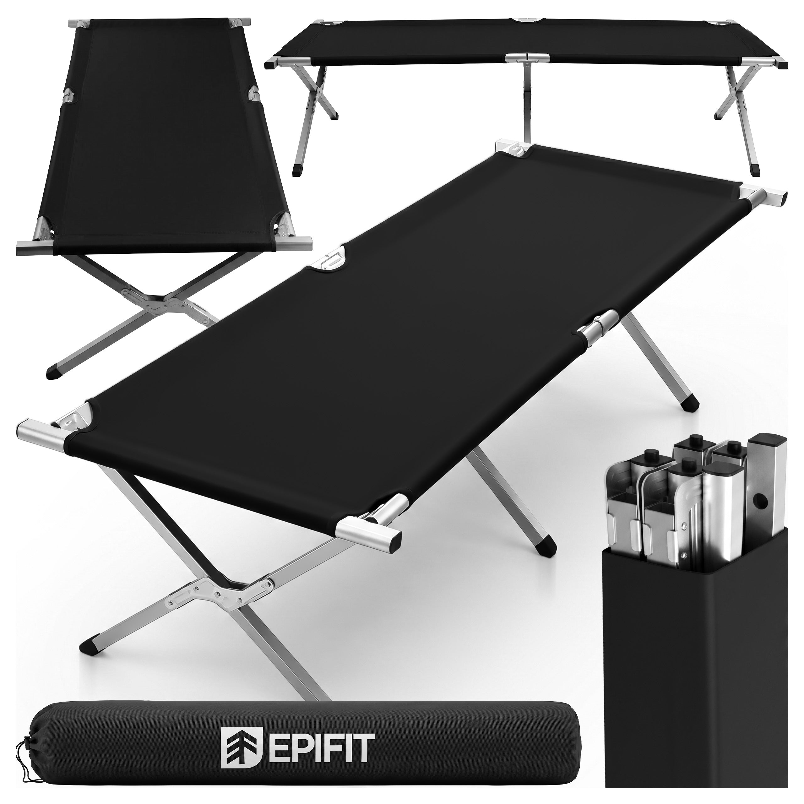 FIELD BED TOURIST FOLDING SUN LOUNGER CANADIAN 100KG LARGE COMFORTABLE BAG