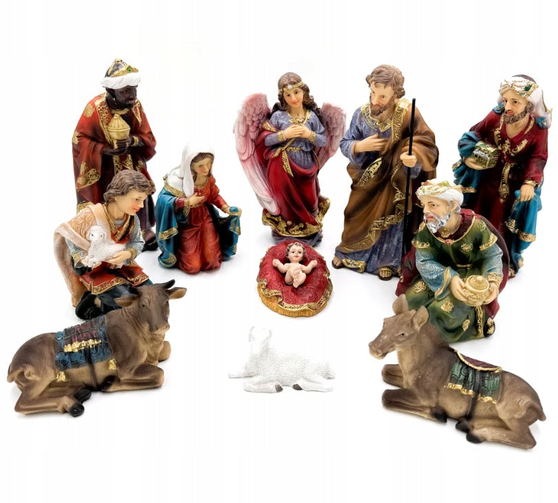 FIGURES FOR NATIVITY SCENE CHRISTMAS NURSERY 20 CM RESIN 11 FIGURES