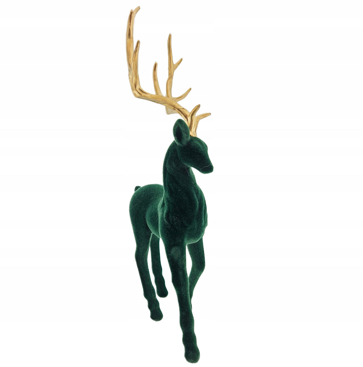 FIGURINE DEER REINDEER FLOCKED DECORATION WREATH REED DECORATION LARGE 32CM Product height 33 cm