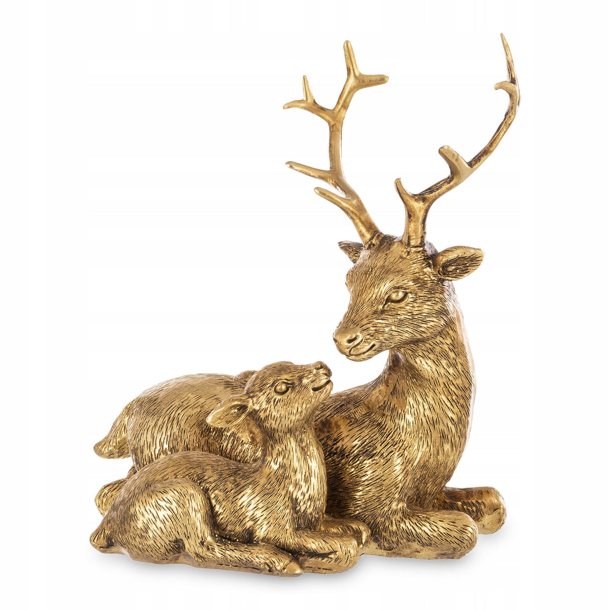 FIGURINE REINDEER DEER SITTING GOLD Brand Artpol