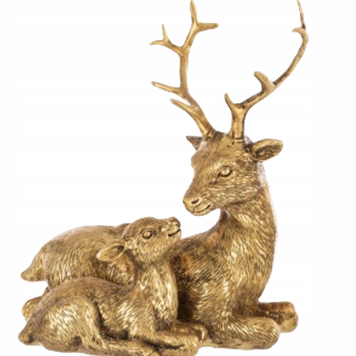 FIGURINE REINDEER DEER SITTING GOLD