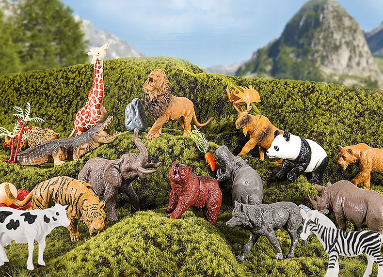 FIGURINES ANIMALS ZOO ANIMALS SET FIGURINES WILD SAFARI CHEST 58 EL Packaging status original