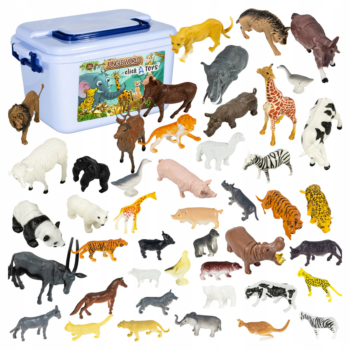 FIGURINES ANIMALS ZOO ANIMALS SET FIGURINES WILD SAFARI CHEST 58 EL