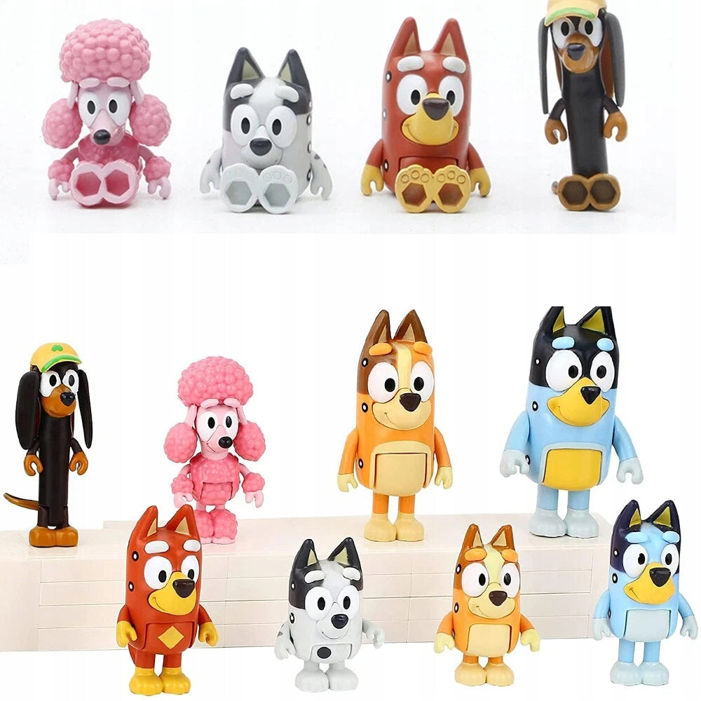 FIGURINES BLUEY FAMILY 8 PCS. 6-8 CM FAIRY TALE CHARACTER SET GIFT Manufacturer code FIGURKI BLUEY 6-8cm KOMPLETNA RODZINA 8 SZT